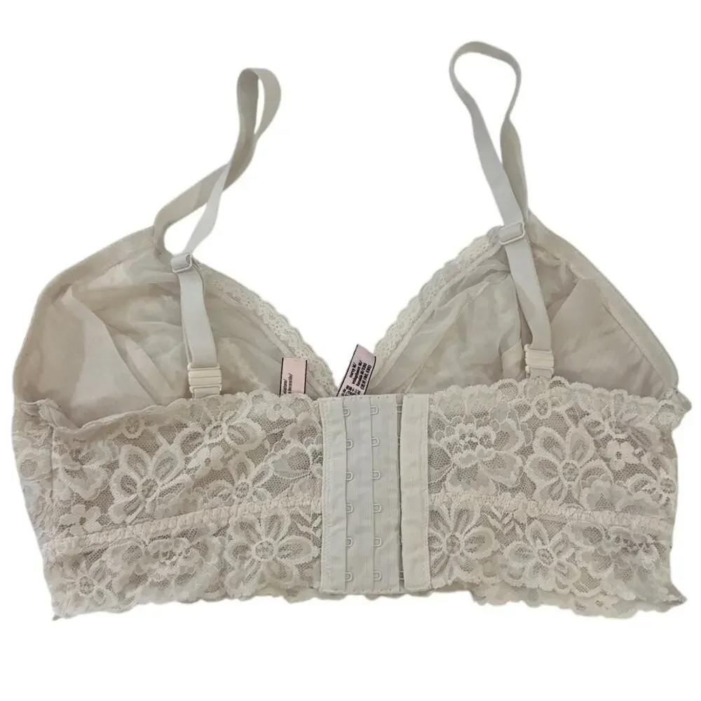 Victoria's Secret Lace Cream Off White Curvy Bralette Size Medium - Picture 2 of 4